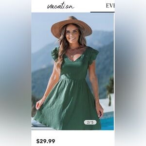 NWT Cupshe Sage Flutter Sleeve Mini Dress
